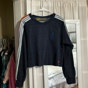 Aviator Nation Lightening Bolt Cropped Sweatshirt